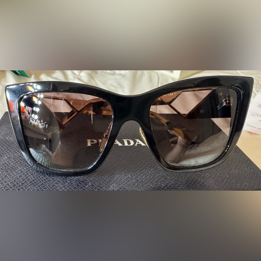 Prada Black and Brown Women's Sunglasses